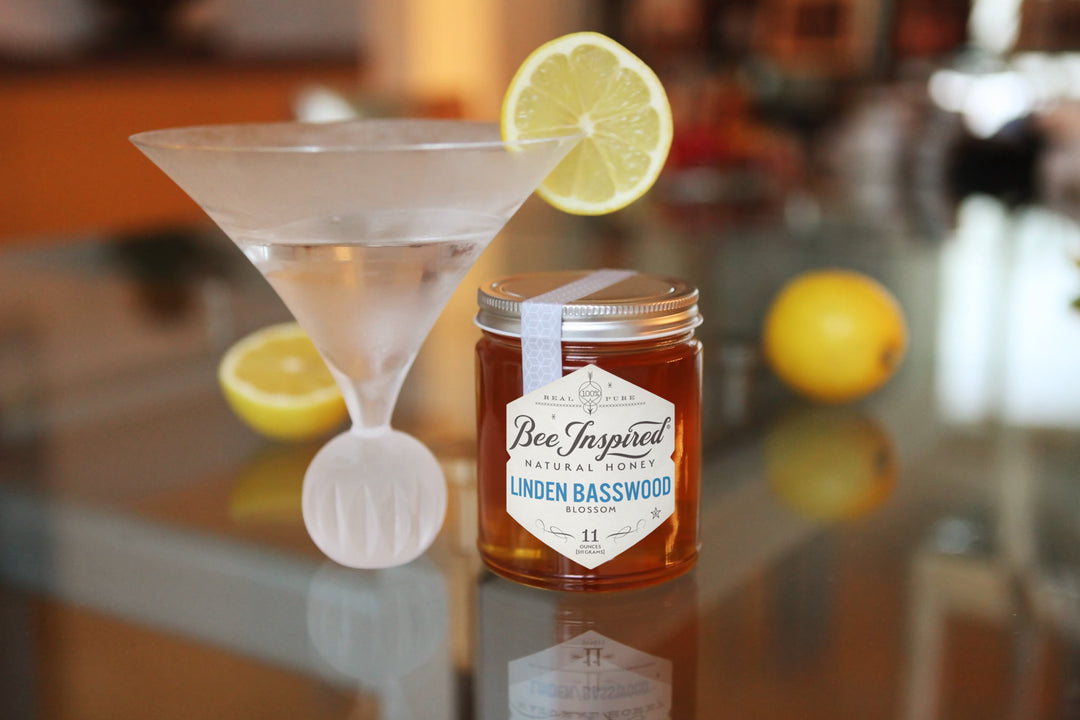 Basswood Honey Martini with Turmeric Herb Syrup