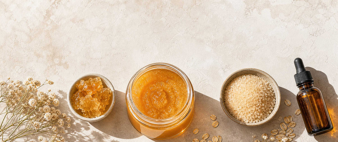 ingredients for diy honey body scrub