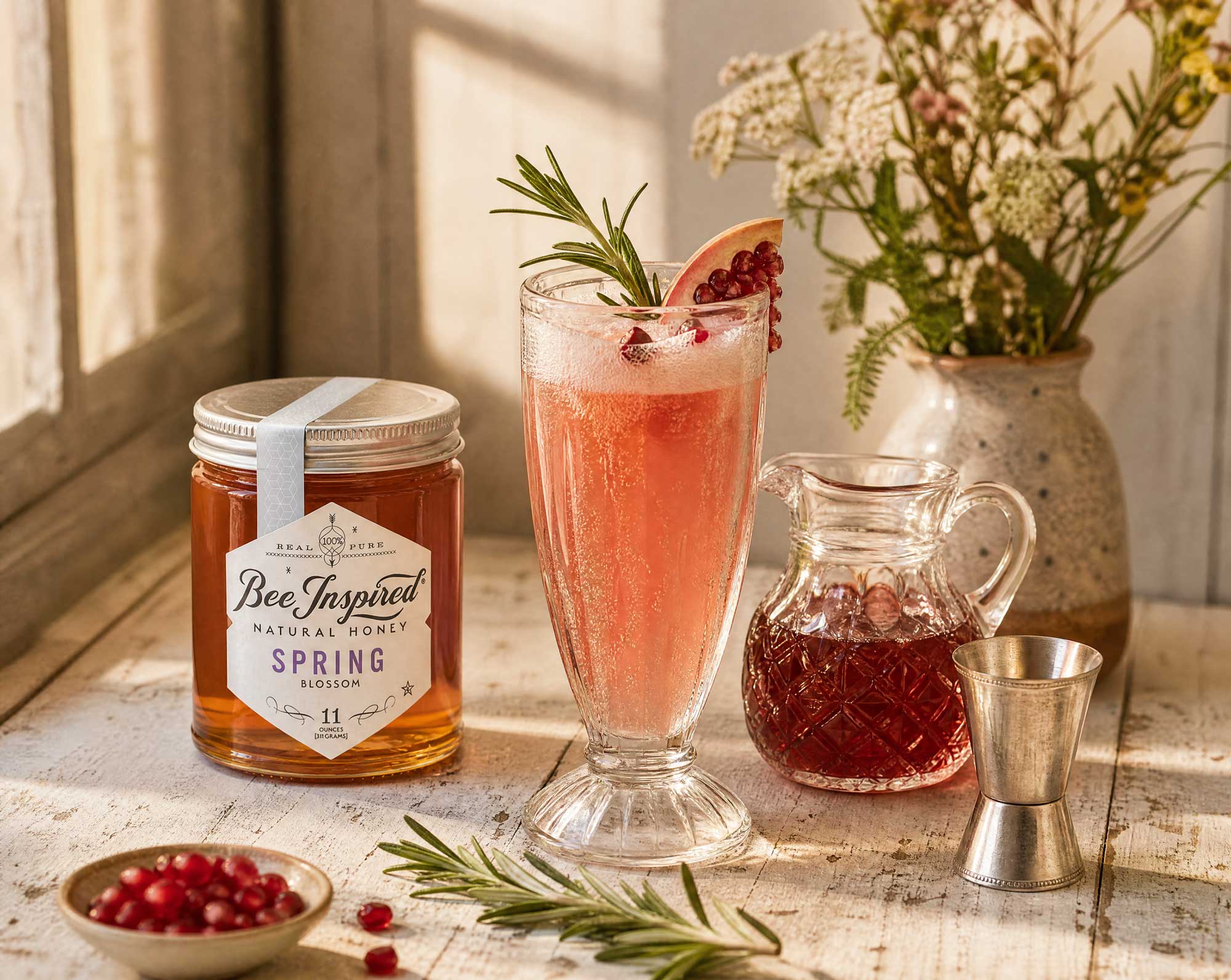 Pomegranate Honey Shandy