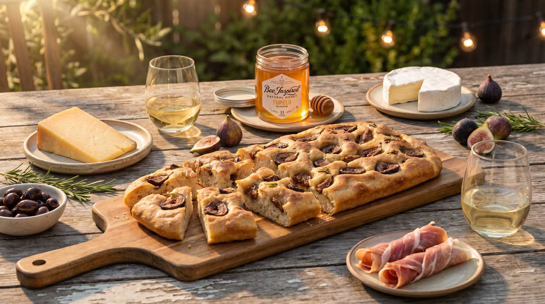 fig focaccia still life ready to serve
