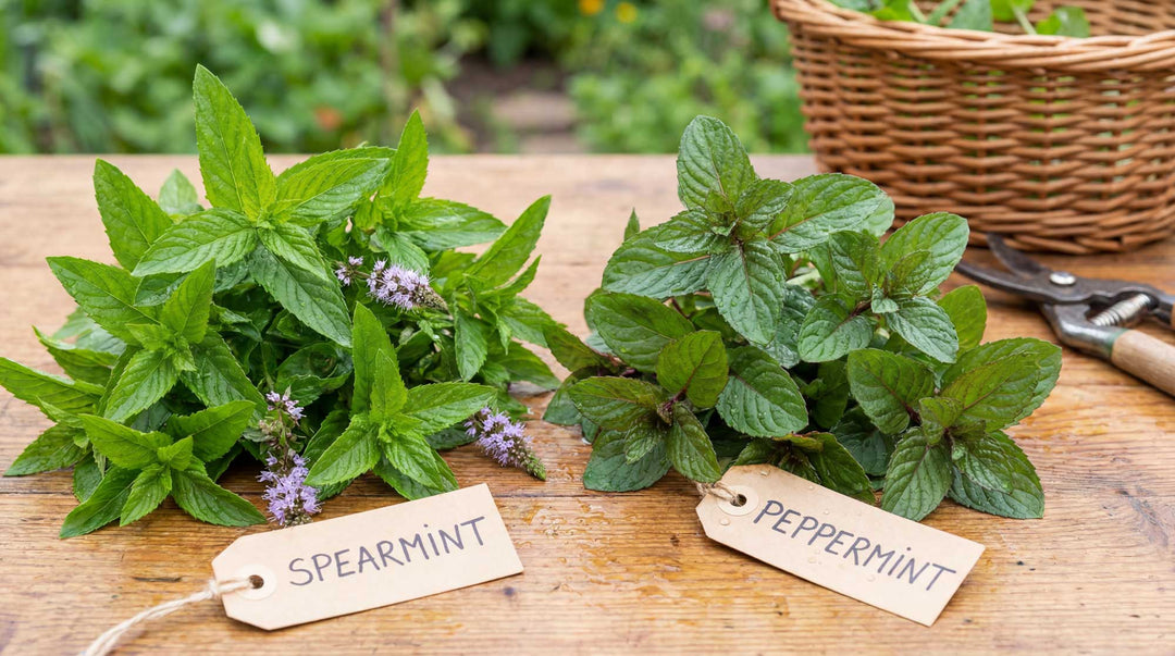 fresh peppermint and spearmint