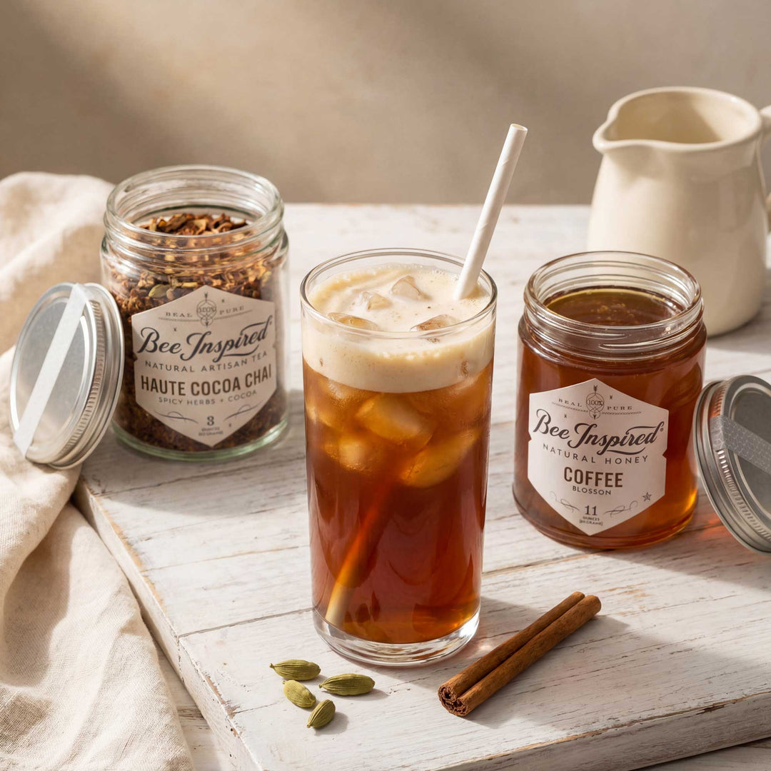 Iced Cocoa Chai Latte with Honey
