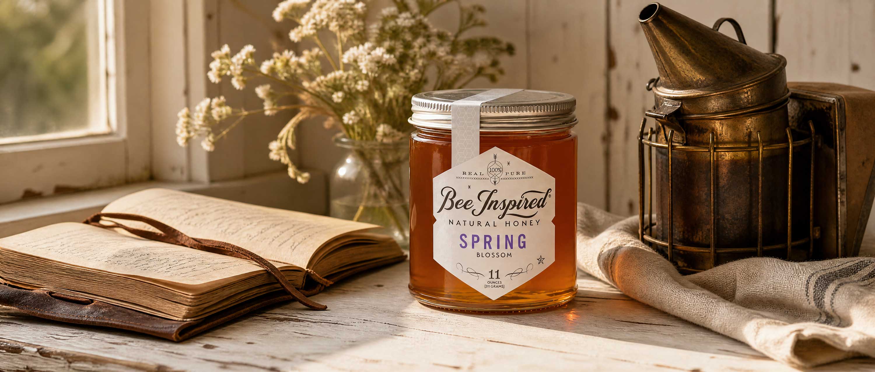 spring honey book on beekeeping and smoker