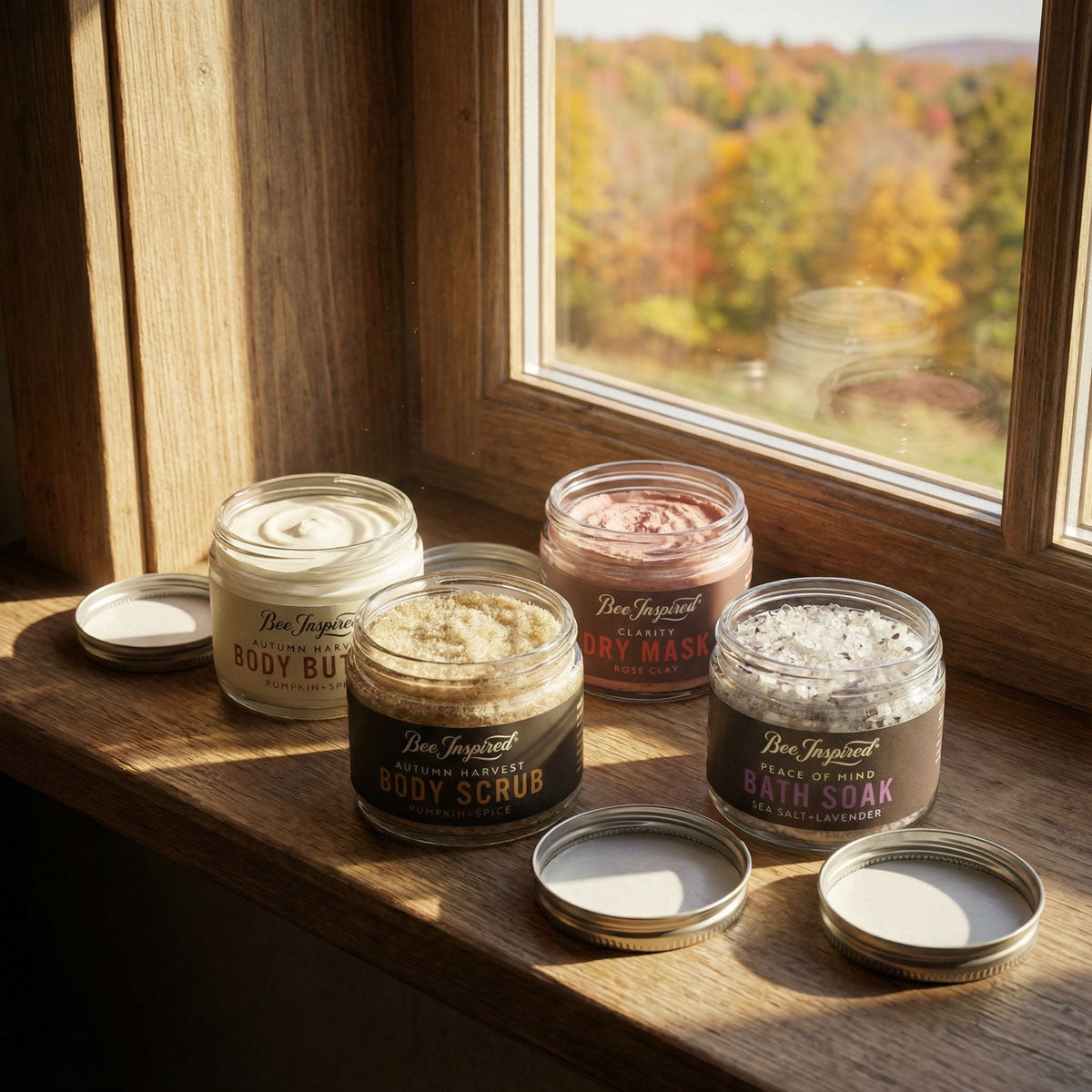 self care with bee inspire soaks and raw ingredients