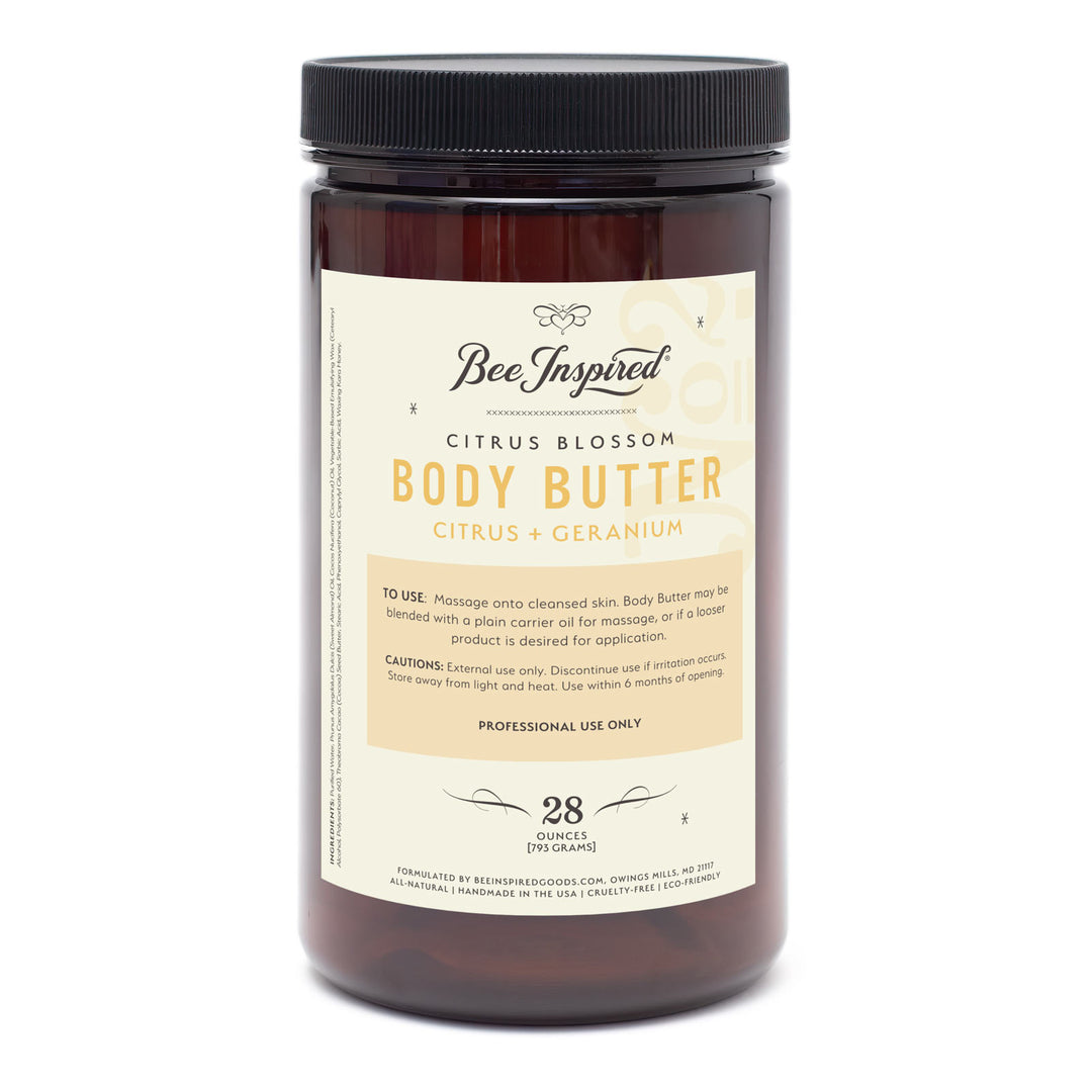 Jar of Bee Inspired Citrus Blossom Body Butter on a white background