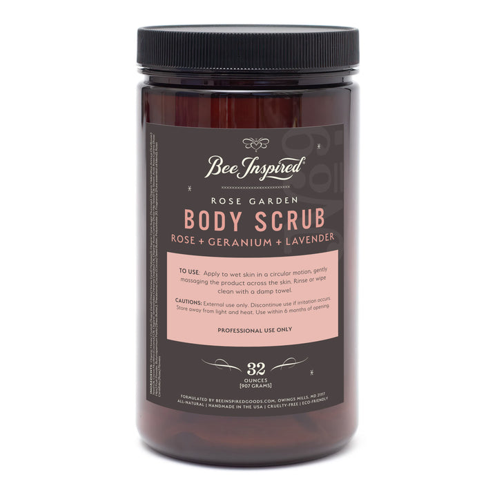Bee Inspired Rose Garden Body Scrub container on a white background