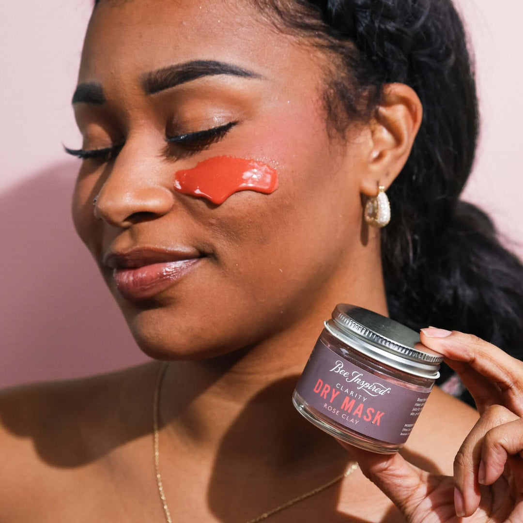 Clarity mask on cheek 