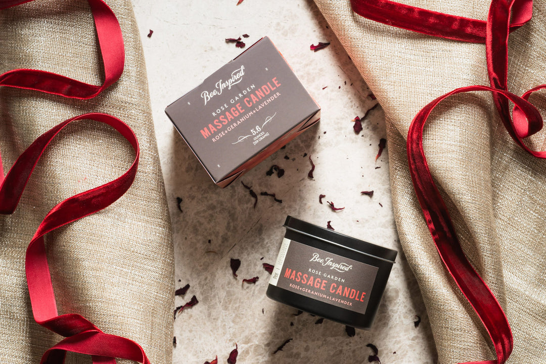 rose garden massage candle with box 
