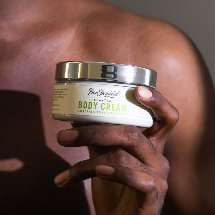 holding Sea+Tea body cream