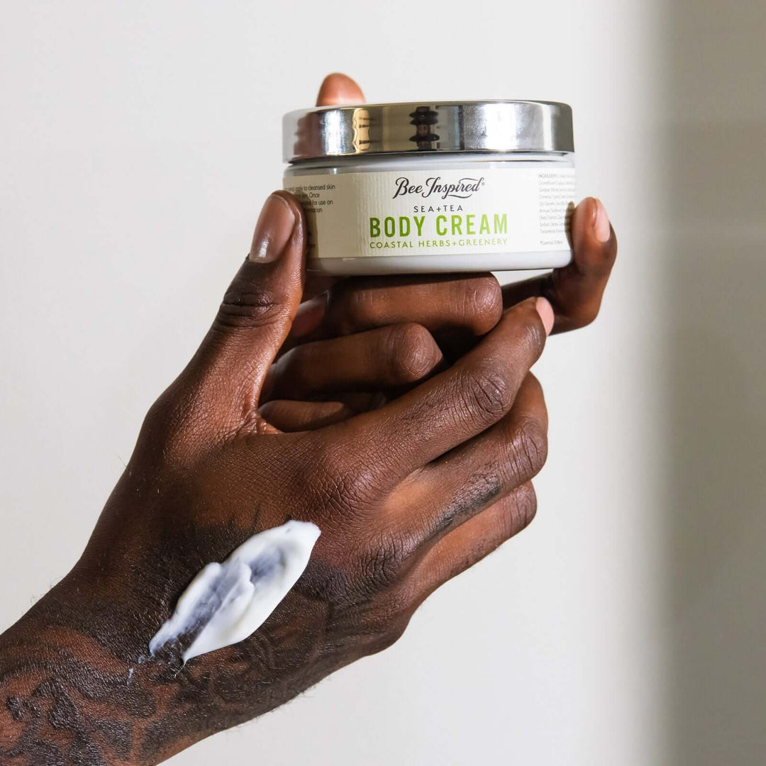 holding Sea+Tea body cream