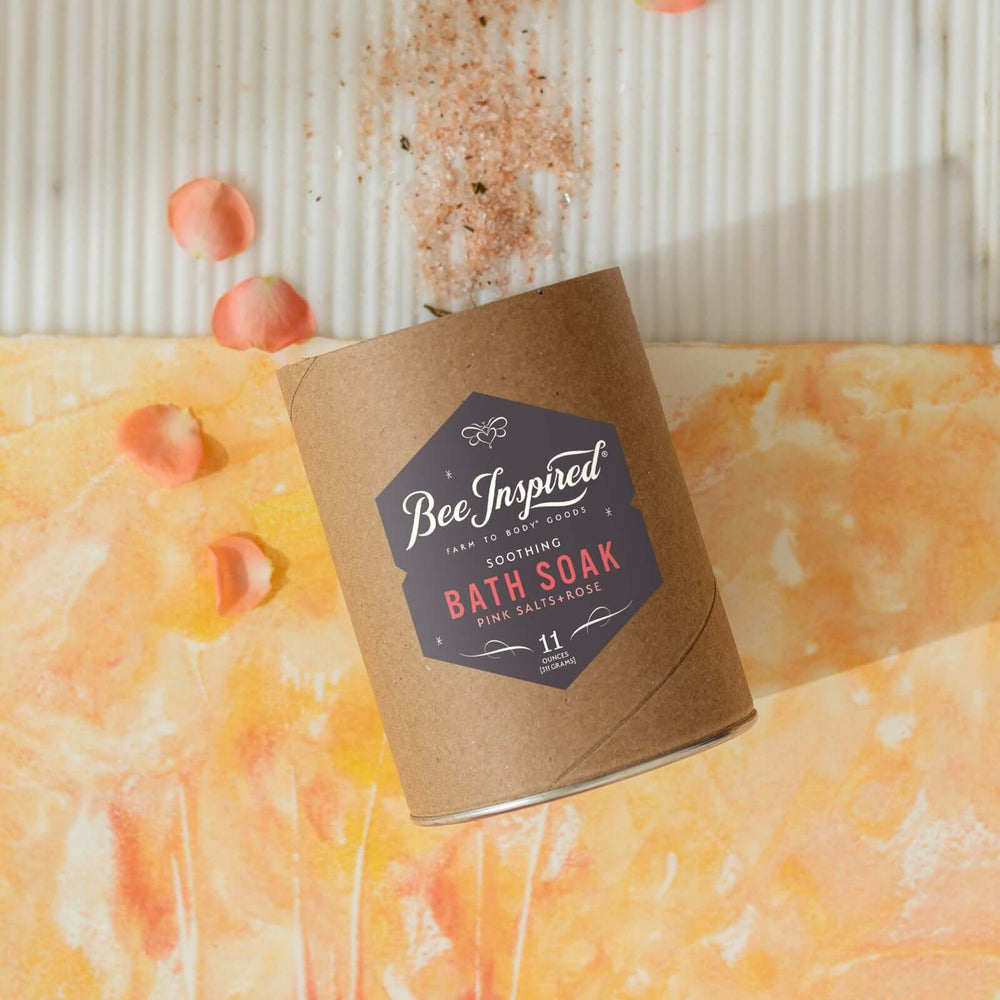 Soothing bath soak on orange art 