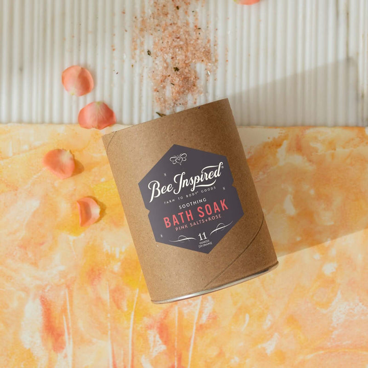 Soothing bath soak on orange art 