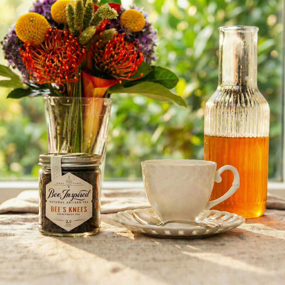 Tea cup with saucer, jar of &