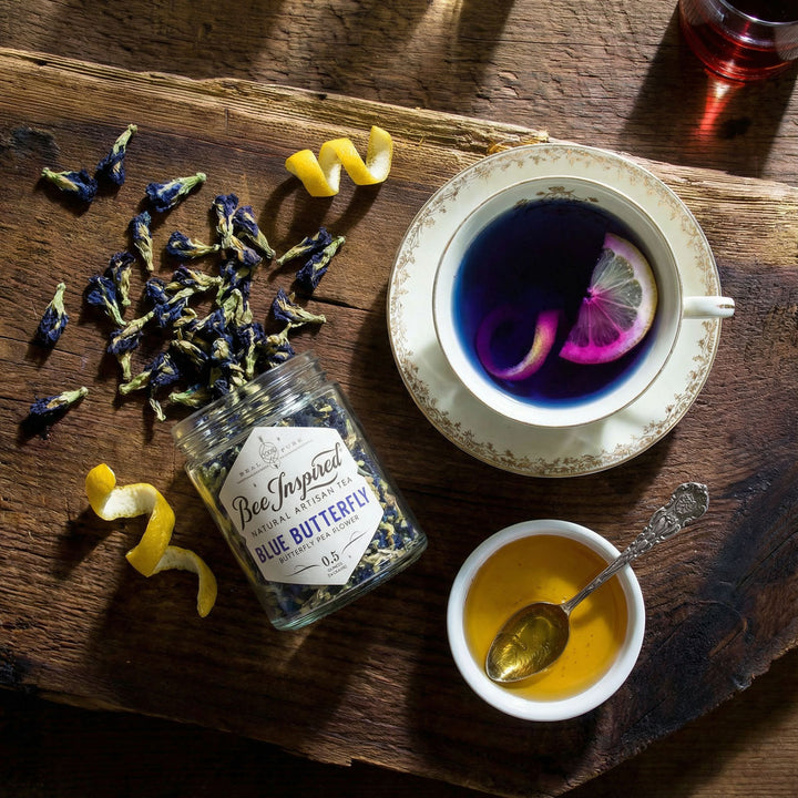 Tea leaves, a jar of &