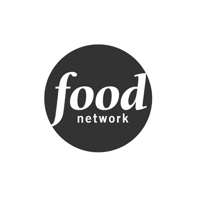Grey Food Network label on white 