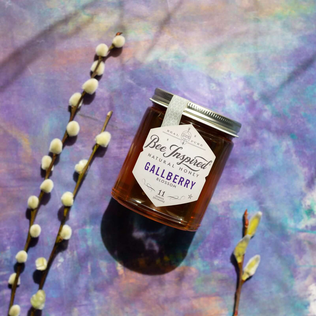 Gallberry honey on purple art 