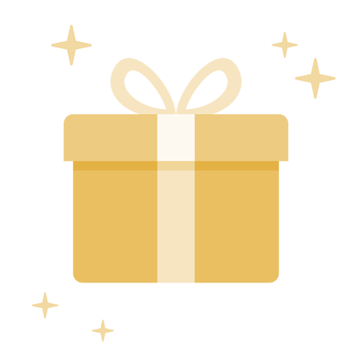 Gold gift box with a bow on a white background