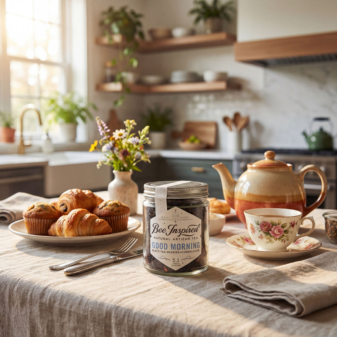 Tea set with a jar of &