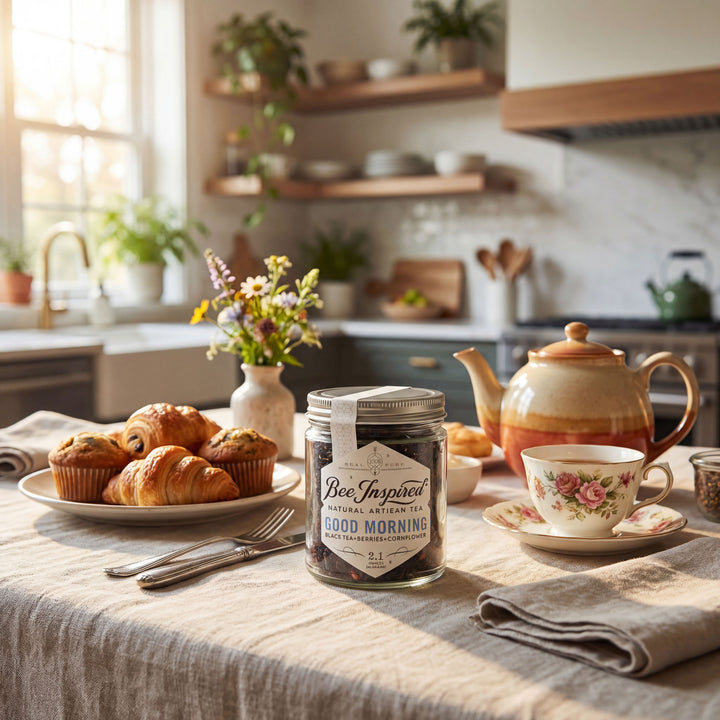Tea set with a jar of &