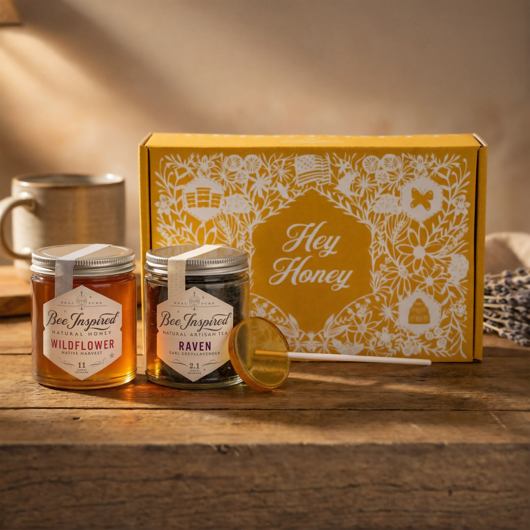Two jars and a decorative box labeled &