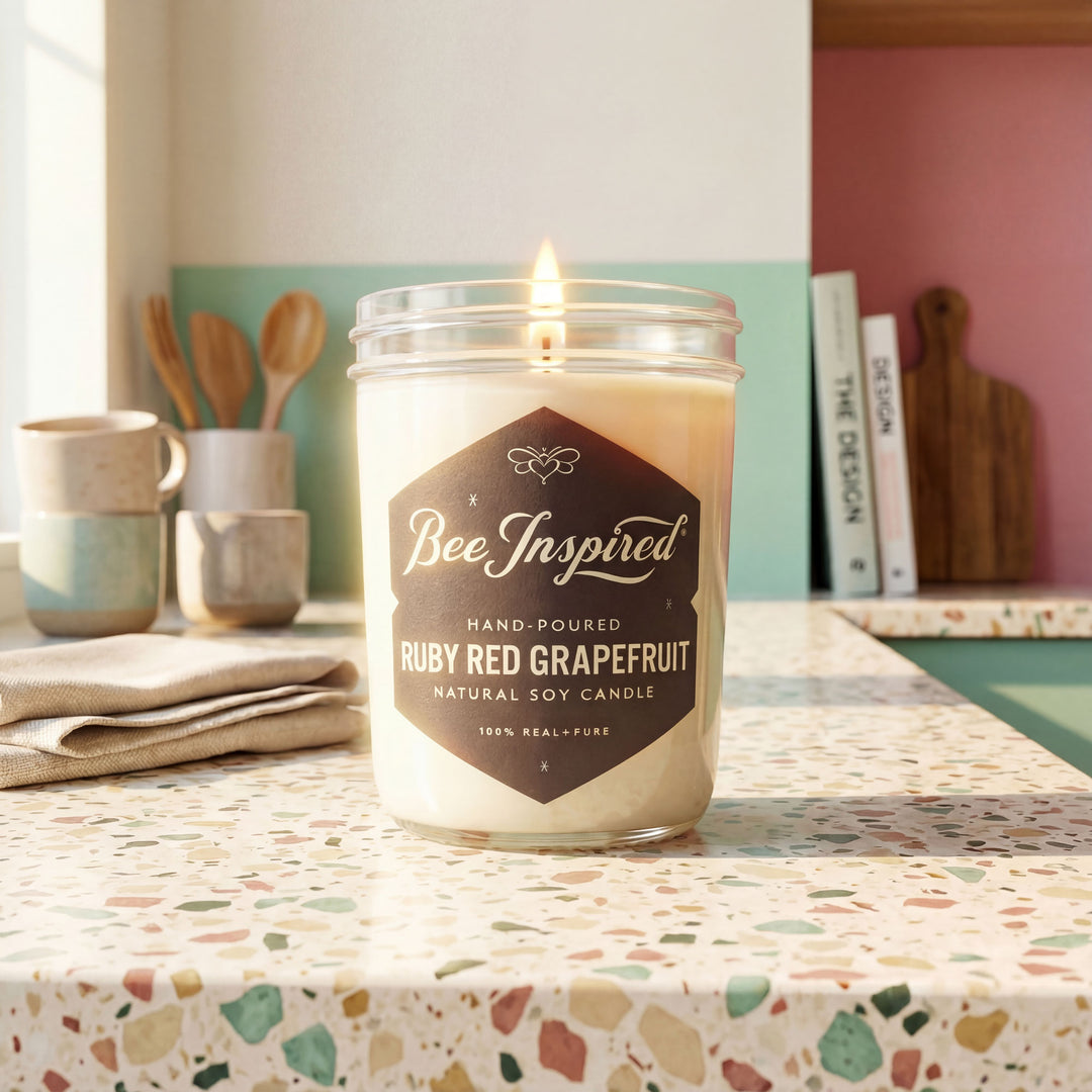Candle jar labeled &