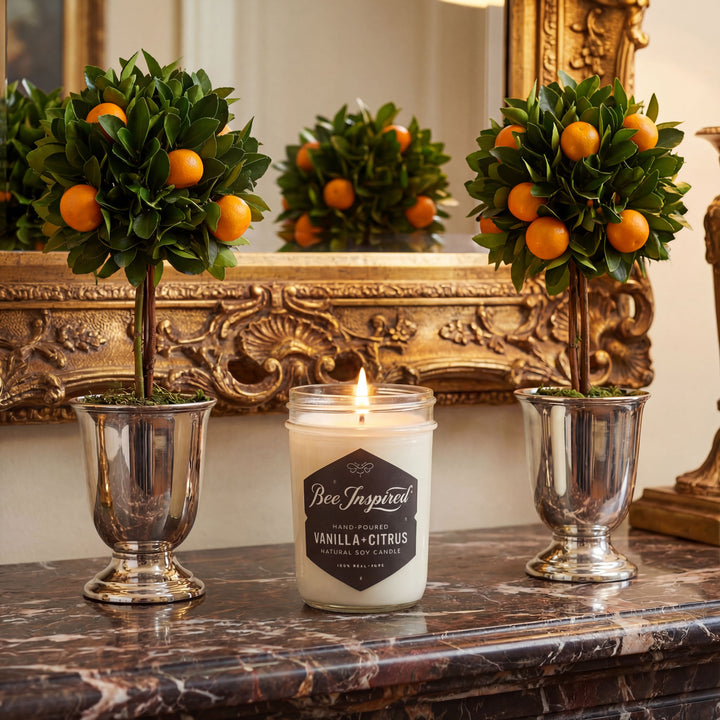 Candle labeled &